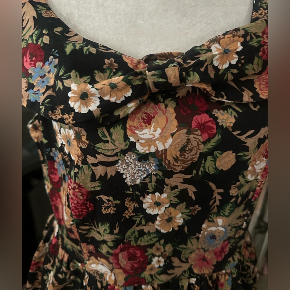 Lindy Bop floral vintage midi dress size Large - Picture 3 of 4